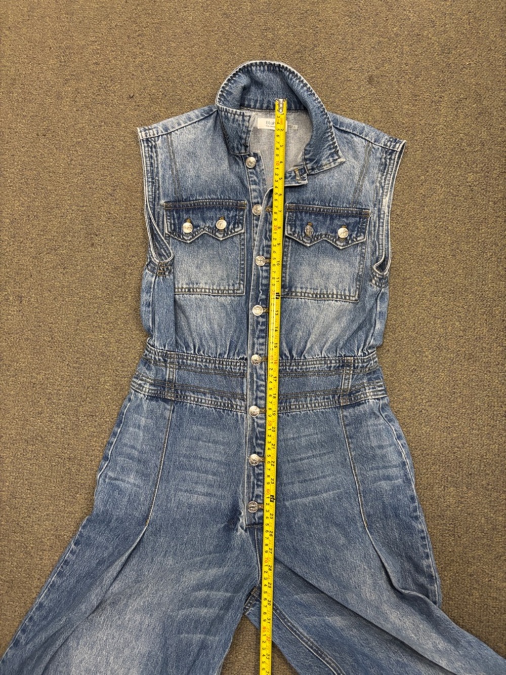 Bluivy Denim Sleeveless Jumpsuit in Blue - Picture 5 of 6